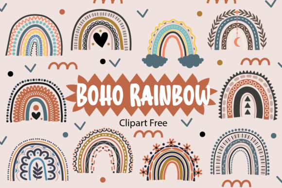Download Boho Rainbow Clipart Free - Rainbow clipart Collection