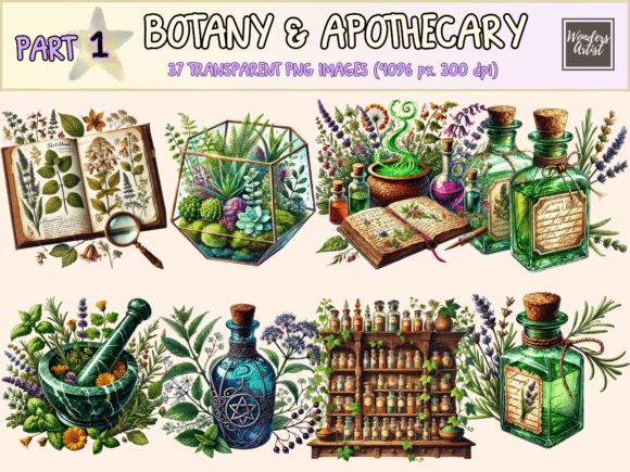Download Botany &amp; Apothecary P1 Clipart - Botany Collection