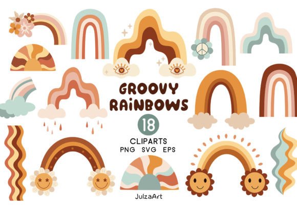 Download Rainbow Clipart, Retro Rainbow Svg Png - Rainbow clipart Collection