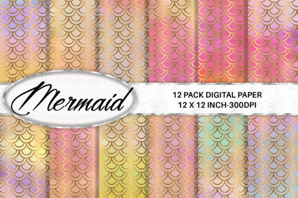 Download Mermaid Scales Digital Paper Background - Premium Resources