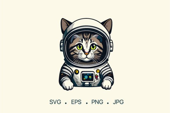 Download Cat Astronaut SVG Illustration Art Print - Illustration art Collection