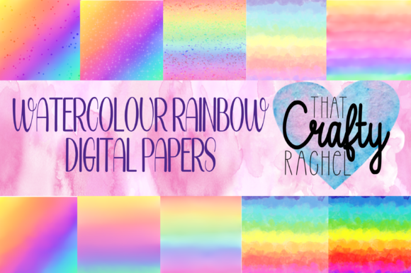 Download Watercolour Rainbow Digital Papers - Rainbow digital papers Collection