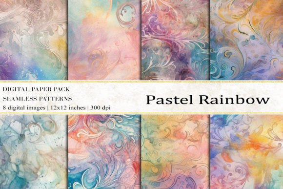 Download Pastel Rainbow Digital Papers - Rainbow digital papers Collection