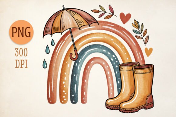 Download Autumn Leaves &amp; Heart Rainbow Clipart - Rainbow clipart Collection