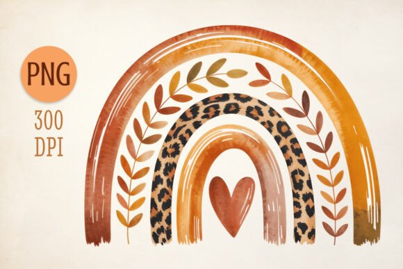 Download Rustic Fall Rainbow Clipart with Leopard - Rainbow clipart Collection