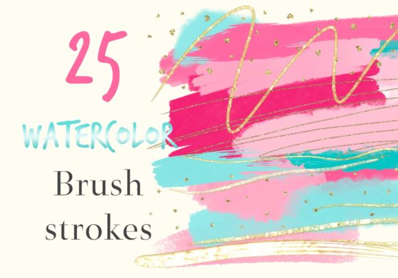 Download Watercolor Brush Strokes in Hot Pink - Hot pink Collection