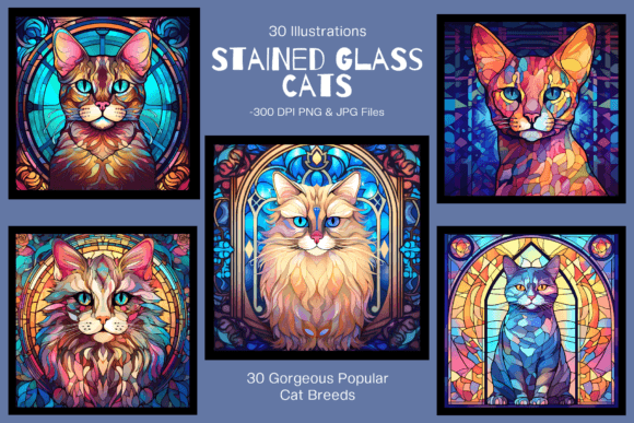 Download Stained Glass Cat Illustration Art - Illustration art Collection